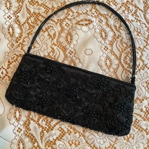 Black beaded Le Chateau handbag